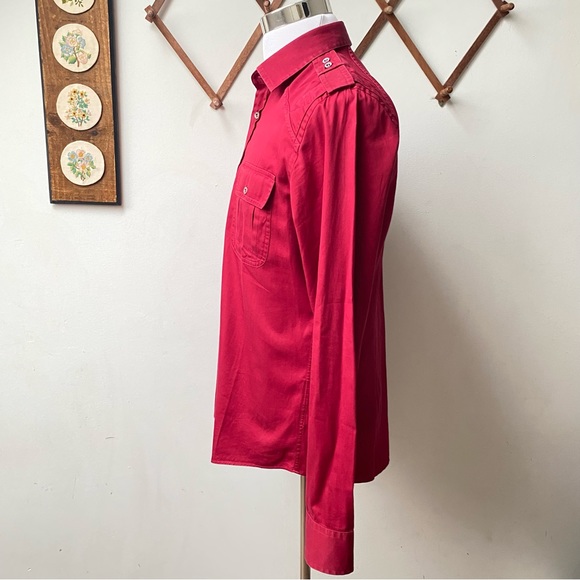 Gucci Military Web Trim Epaulette Button Down Shirt - Picture 9 of 16